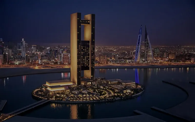Four Seasons Hotel Bahrain Bay at night